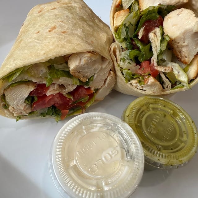 Chicken or Shrimp Caesar Wrap.